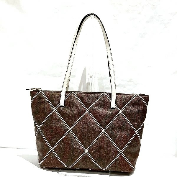 エトロ ペイズリー柄 白ステッチ バッグ トートバッグ レディース 【中古】 9,670円