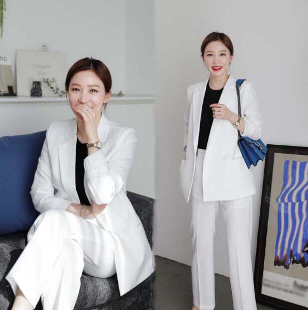 パンツスーツ リクルートスーツ レディース ビジネススーツ ホワイト 2点セット ジャケット+パンツ レディーススーツ スーツ 通勤 卒業式 入学式スーツ 大きいサイズ セットアップ ママスーツ 可愛