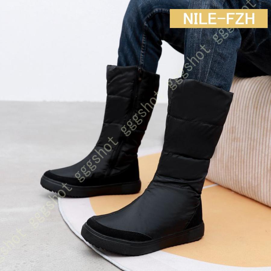 スノーブーツ レディース ムートンブーツ 無地 防水ロングウィンターブーツ 裏起毛 雪靴 防寒 防滑 冬用ブーツ レディース ブーツ ローファー ロングブーツ