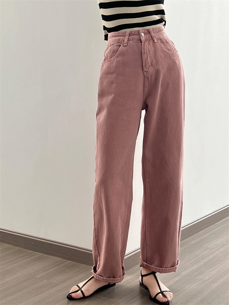 ロングパンツ ジーンズ チノパンツ 快適である ワイドパンツ ハイウエスト ゆったりする