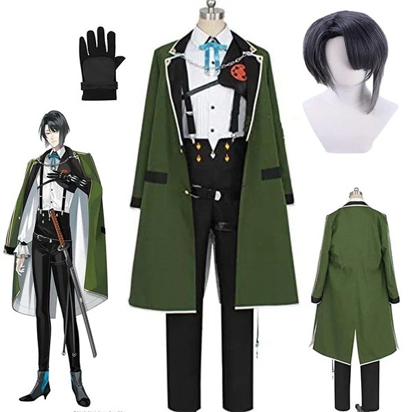 【全シリーズ発売中】 【値引き中】コスプレ パーティー ハロウィン 変装 仮装 衣装 コスプレ とうらぶ まついごう 刀剣乱舞 打刀ユニフォーム 178番 制服 内番 ウィッグ 衣装＋手袋 松井江 刀