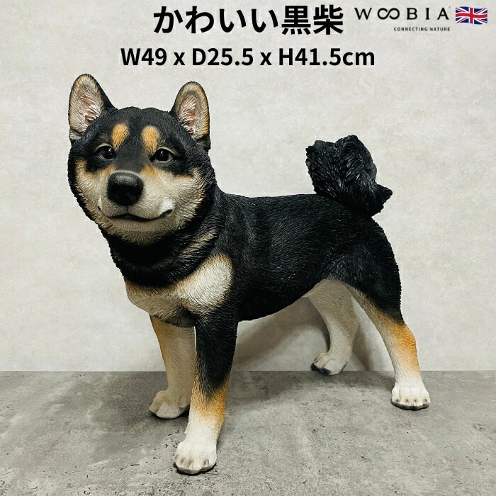 置物 立っている黒柴犬 グッズ イヌ 特大 高さ41.5cm woobia ウービア 大きい かわいい おしゃれ ガーデン インテリア オブジェ 巨大 可愛い プレゼント 北欧 玄関 雑貨 動物 モダ 16,462円