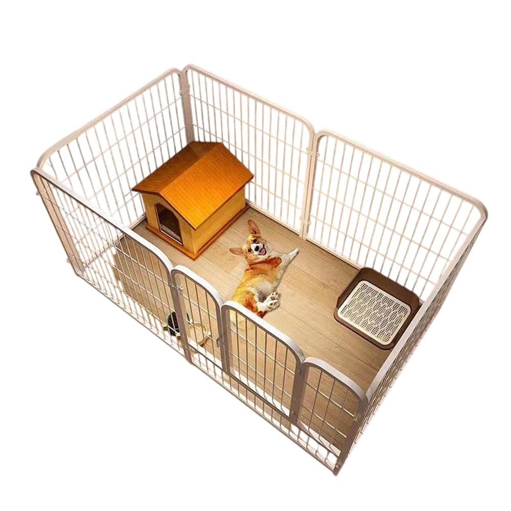 犬用 ケージ ペットサークル 犬ケージ ペット犬 ペットフェンス サークルケージ ドア付き DIY 取り付けが簡単 室内と屋外に適用 でき 置いて固定 ダブルロック ペットケージ 接続式 簡単組み立て