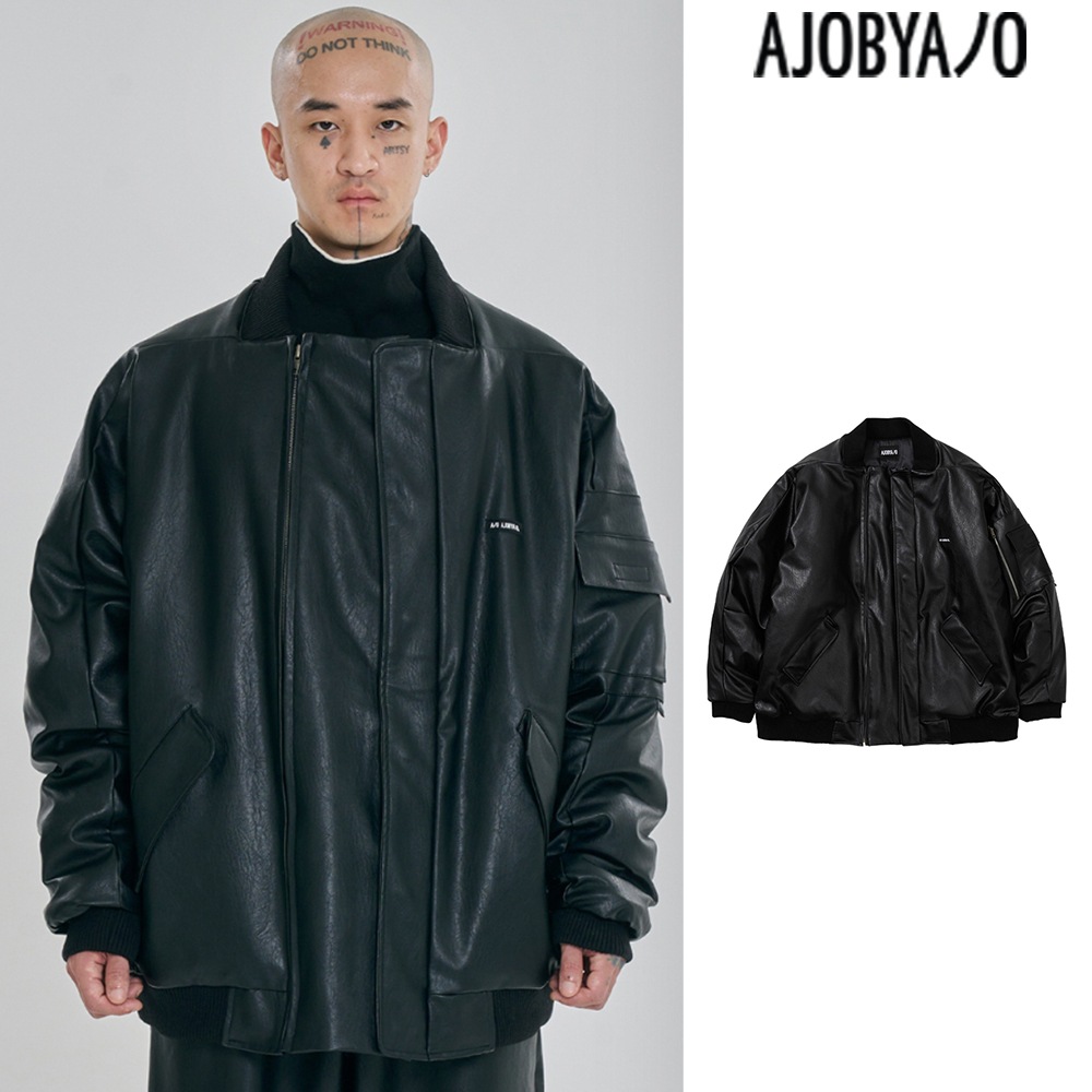 【AJO AJOBYAJO】 Vegan Leather Bomber Jacket