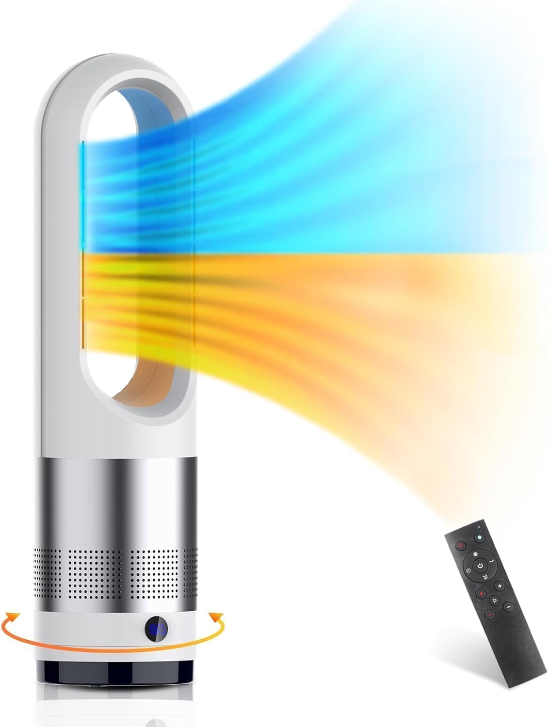 セラミックヒーター【冷暖両用＆羽根なし】 電気ファンヒーター 2秒速暖 3段階ヒーター/8段階冷風 1-9ｈタイマー設定可 100左右首振 セラミックファンヒーター 暖房器具 省エネ 電気 リモコン