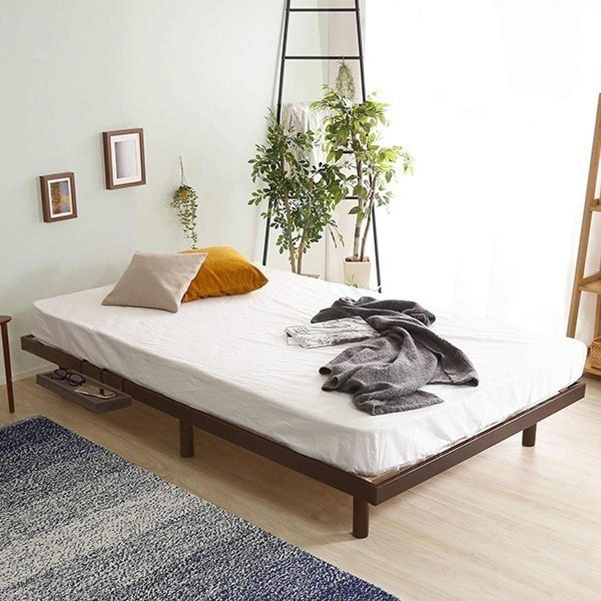 家具 インテリア ベッド 脚付きすのこベッド セミダブル 湿気 パイン材 木製ベッド 3段階調整