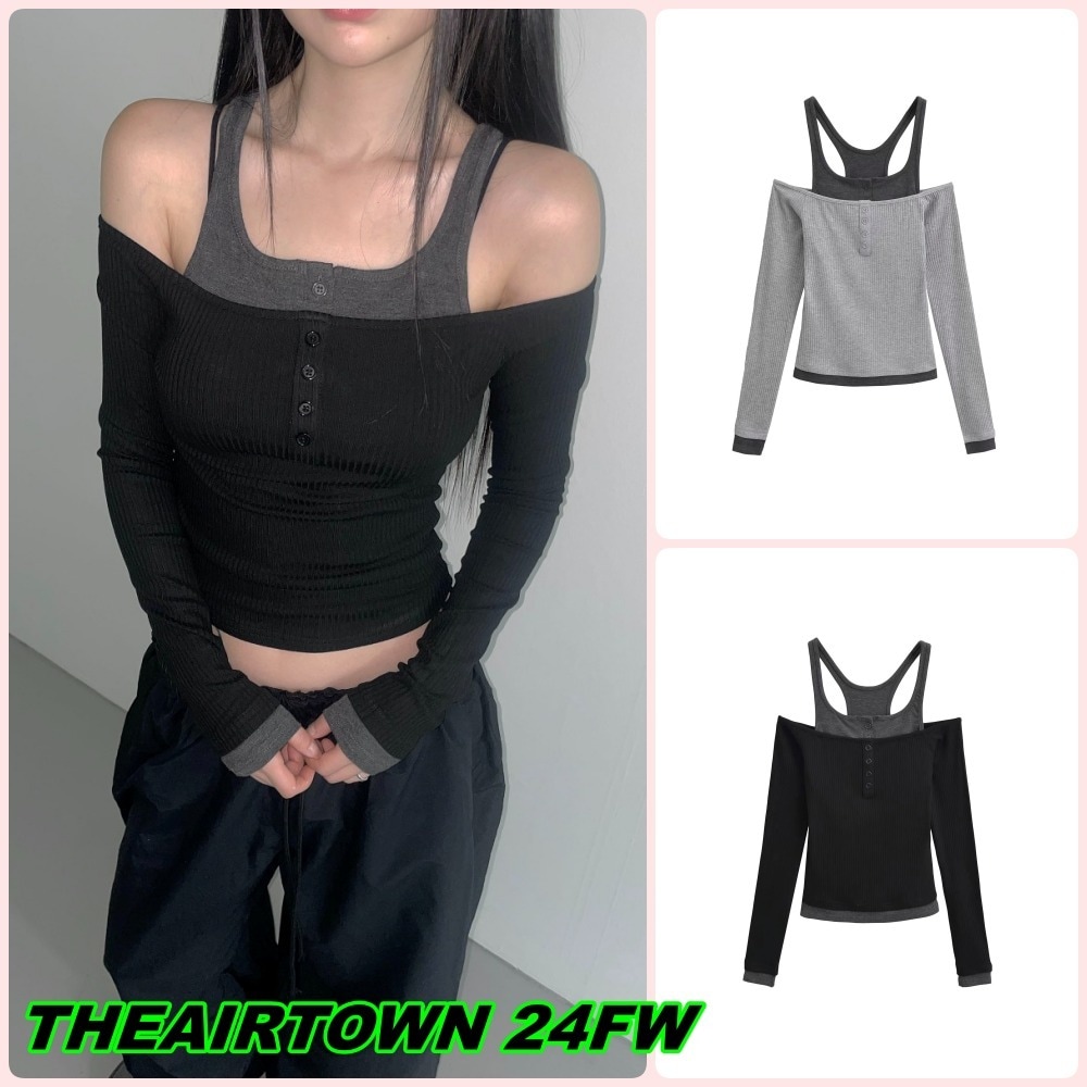 【THEAIRTOWN】listening layered top