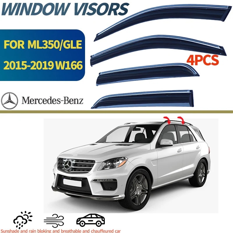 メルセデスベンツ Benz GLE-Class W166 2015-19Window visor ワゴン サイドドアバイザー 車両用レインガード 晴雨兼用
