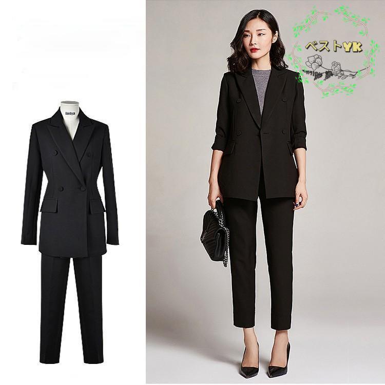 レディーススーツ　上下セット　パンツスーツ セットアップ フォーマル 通勤 卒業式　入学式　オフィス ビジネス おしゃれ セレモニースーツ