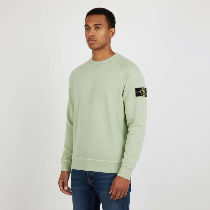 ストーンアイランド メンズ コットン クルーネックTシャツ 761566360 V0152 (ライトグリーン)