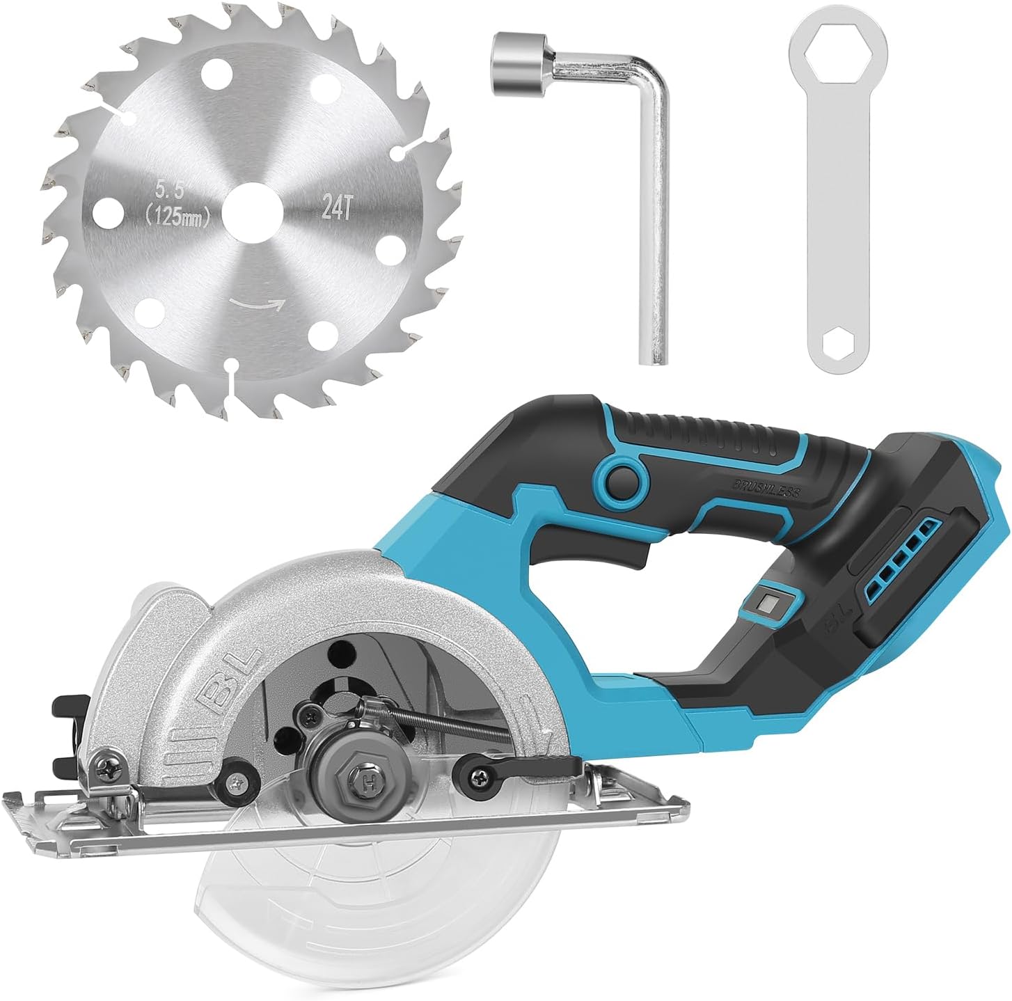 Kachiari マルノコ 充電式丸のこ 丸鋸 コードレス 刃経125mm 軽量 コンパクト充電式丸のこアウターロータ ブラシレス 刃経140mm 5.5インチ 切り込み深さ51mm 5700RPM