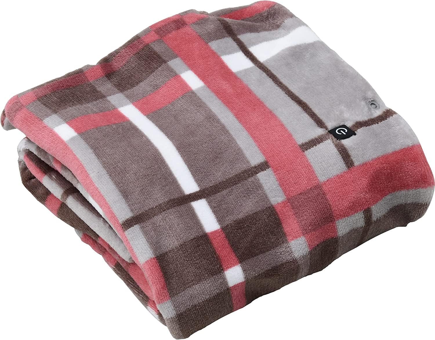 [山善] 電気毛布 ひざ掛け ポンチョ USB ブランケット 130×80cm 自動オフタイマー付き 洗える 肩掛け チェック柄 レッド系 YHK-US43(CR)