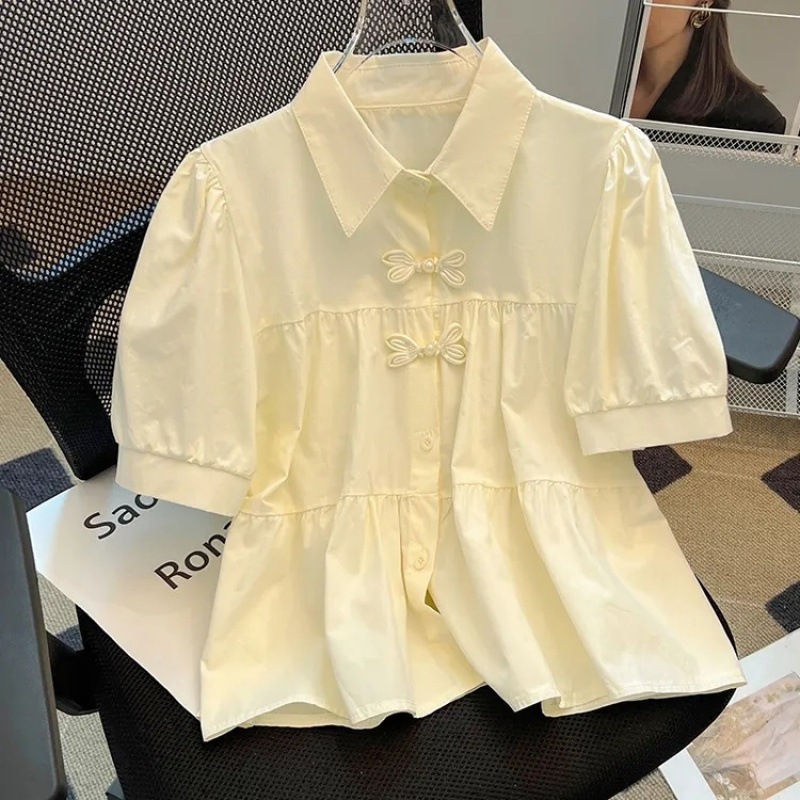 【1つ買うと10つ無料】新しいスタイルのスタイルの女性のための短袖シャツ夏のパフスリーブスリーブ還元人形シャツルース 28,081円