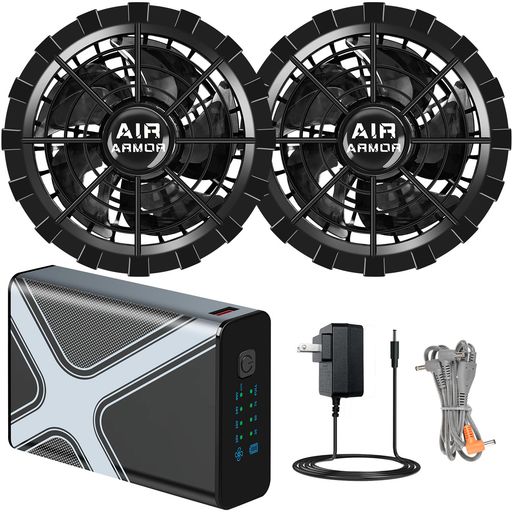 【2025夏モデル 40V超強力 30000mAh】 ファンバッテリーセット ファン付き作業服対応 2種類電圧駆動モード 3H急速充電 空調作業服 バッテリー 90mm服穴径対応 猛暑対策