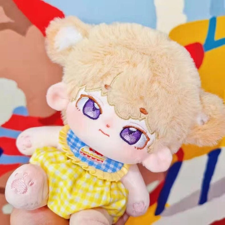 【20cm】着せ替えぬいぐるみ 着せ替え人形 ぬいぐるみ 綿人形 可愛い 金髪紫目の動物少年 耳付き しっぽ付き可能 スケルトン付き可能 ふわふわ コットンドール