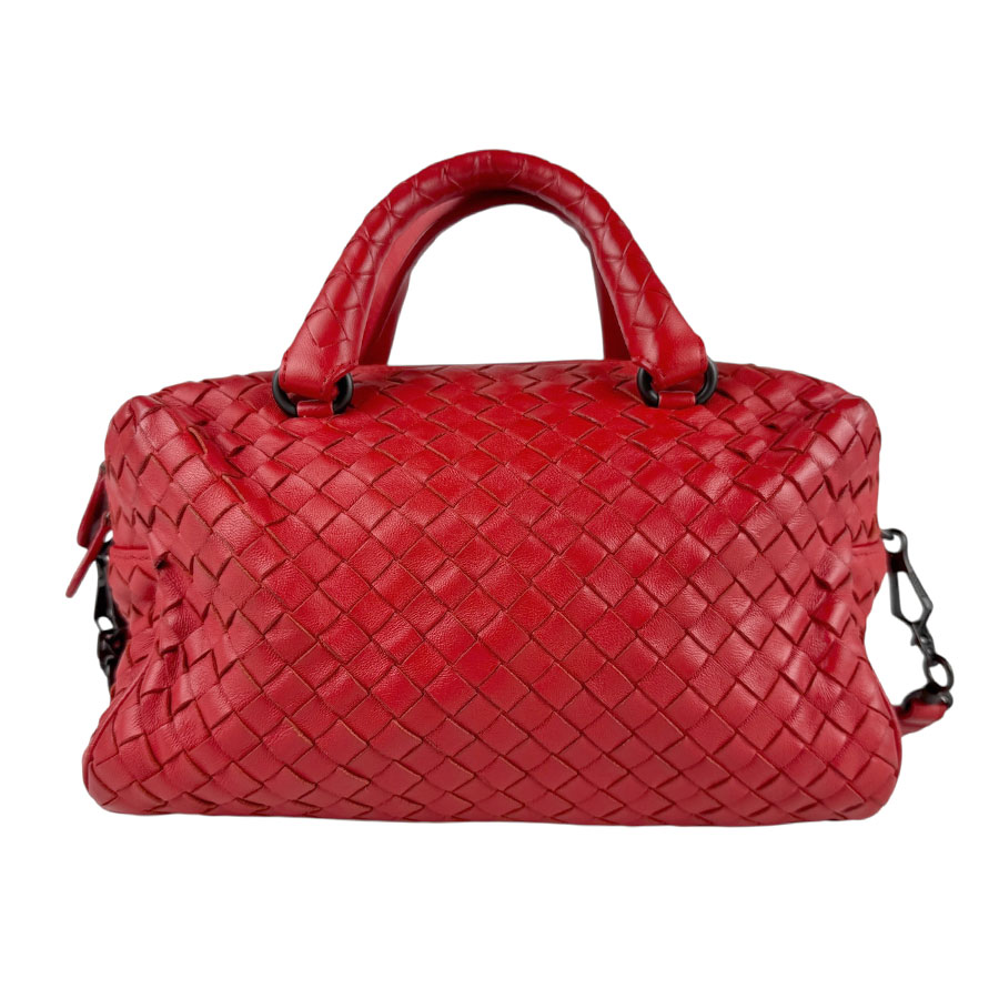 ボッテガヴェネタ BOTTEGAVENETA ハンドバッグ ショルダーバッグ イントレチャート レザー レッド レディース z6644