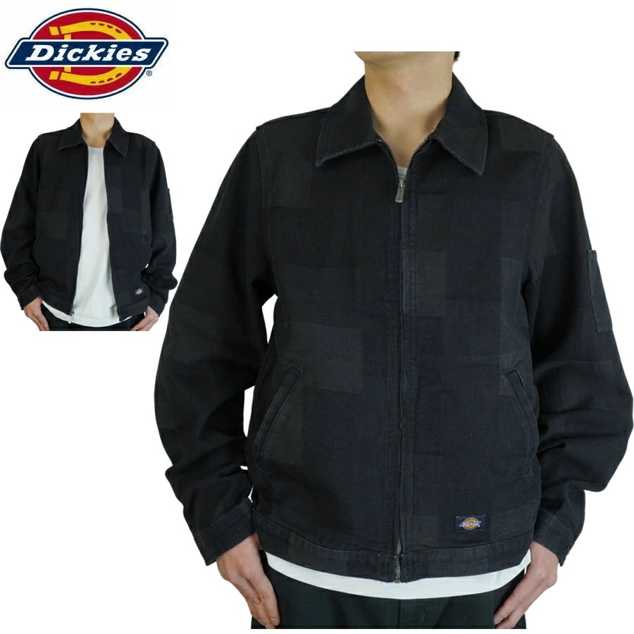 DICKIES ディッキーズメンズ ジャケットジャカード アイゼンハワージャケット JACQUARD EISENHOWER JACKETパッチワーク BLACK ブラッ