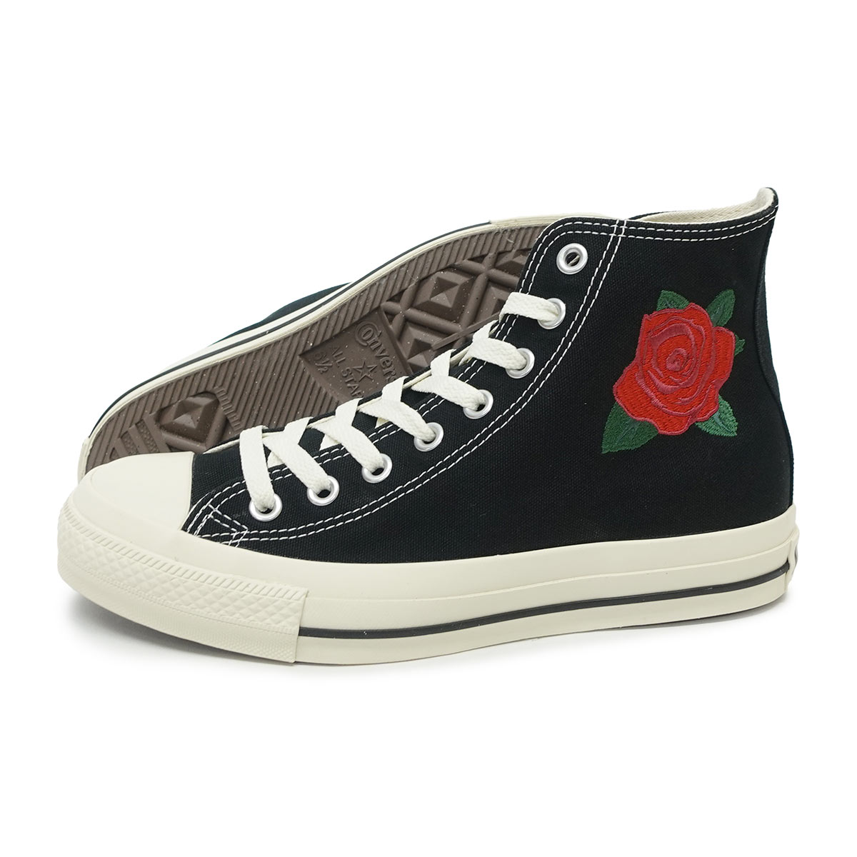 スニーカー メンズ レディース ハイカット オールスター (R) ローズエンブロイダリー HI ブラック ALL STAR (R) ROSEEMBROIDERY HI 8,425円