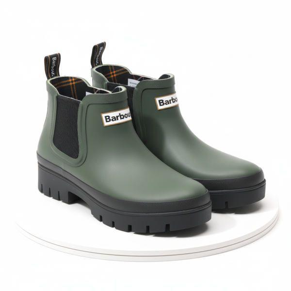 BARBOUR製作 Halton Ankle Wellingtons Boots - OliveBlack LRF0100 OL12 ハルトン アンクル ウェリントン ブーツ