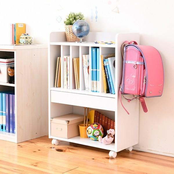ランドセルラック 本棚 収納棚 ランドセル収納 リビング 学習 子供用 子ども部屋 ワイド ホワイト 白 おしゃれ キャスターつき 北欧 引き出し オープンラック