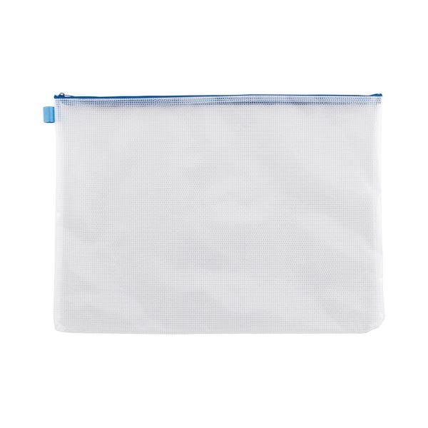 (まとめ) TANOSEE メッシュケース A3 タテ340×ヨコ470mm 青 1枚 (×30セット)