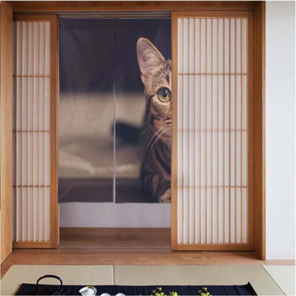カーテン3456in cat-sadows-fe-resting-indoors 良いドレープ滑らかでしわになりにくい