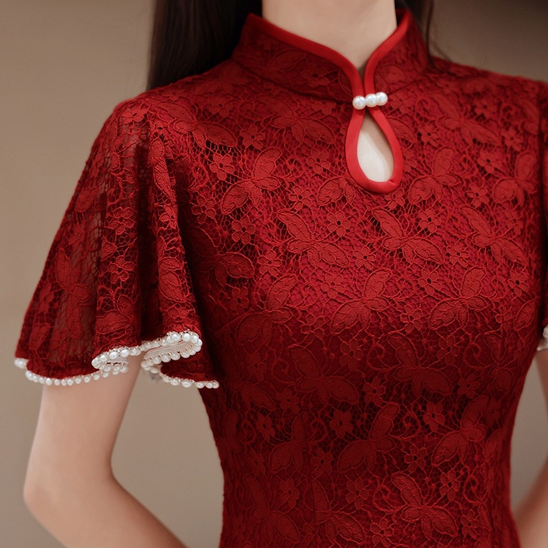 服の花嫁チェンサム2025夏は通常結婚式の婚約と女性のためのリターンドレスを着ることができます