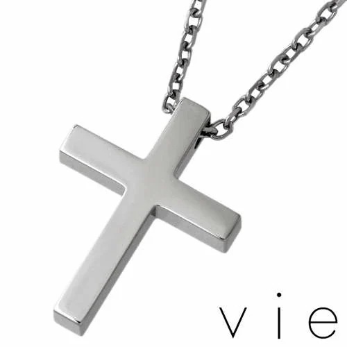 ヴィー vie ステンレス クロス ネックレス アクセサリー 金属金属アレルギー対応