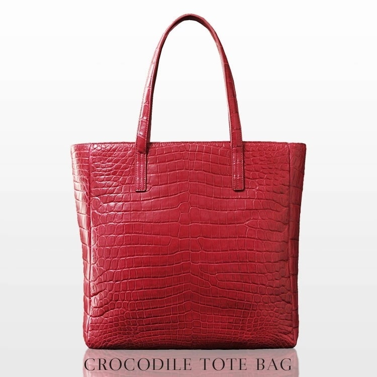 クロコダイルマット加工トートバッグ『クロコダイル保証書付き』
