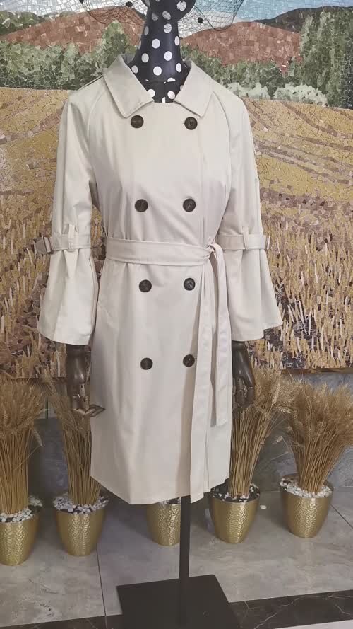 8分袖トレンチコート レディース 新作 スプリングゴート 春物コート アウター ジャケット