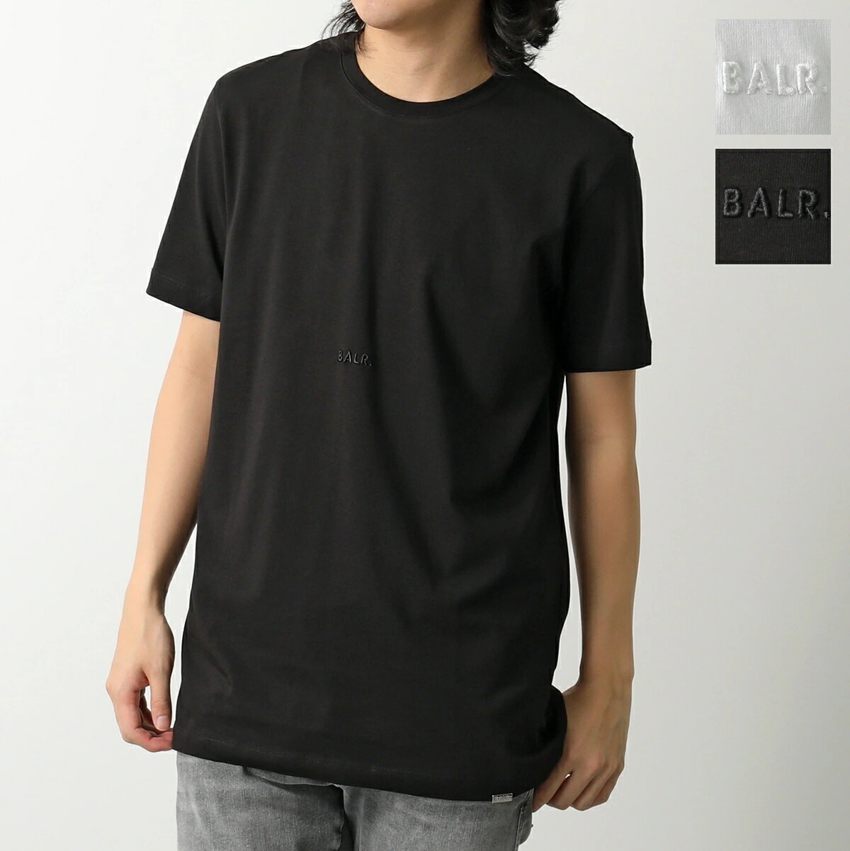 BALR. ボーラー Tシャツ Logo Slim T-Shirt B1112.1280 メンズ 半袖 カットソー クルーネック ストレッチ ロゴ刺繍 カラー2色