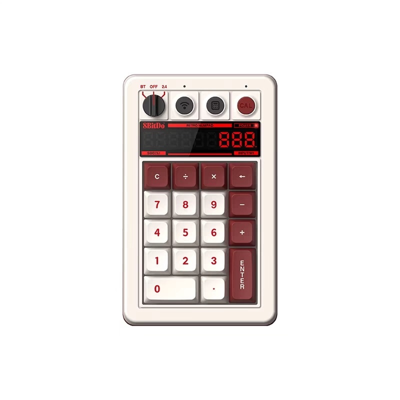 8BitDo Retro18 テンキーパッド電卓 2in1ワイヤレスポータブルレトロ外付けオフィスBluetoothキーボード