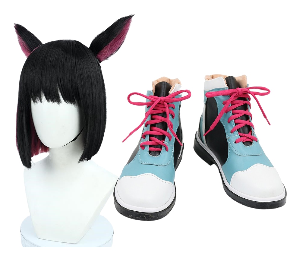 コスプレ靴 ブルーアーカイブ 杏山カズサ ウィッグ耳付き 下駄 シューズ 長靴 コスプレ クリスマス ハロウィン