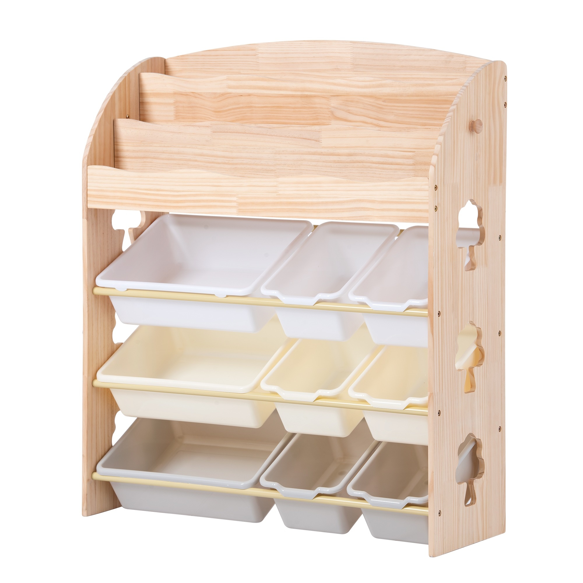 【大好評！最安値挑戦!】おもちゃ収納ラック 子ども用家具 木製 収納ケース Natural Solid WoodG3