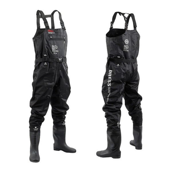 DRESS チェストハイウェーダー エアボーンラジアルソール ブラック 2XLワイド