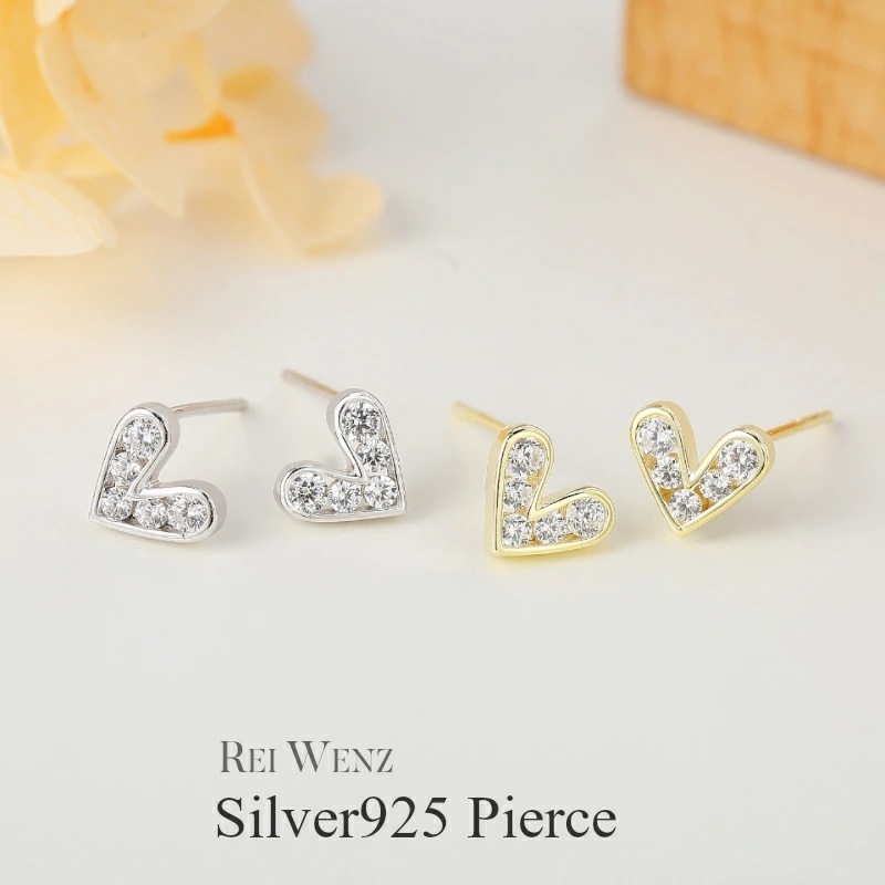 【高品質Silver925】ピアス アレルギーフリー ミニ つけっぱなし 極小 ハート ジルコニア おしゃれ 大人 ゴールド シルバー シンプル Silver925 レディース 金属アレルギー プ