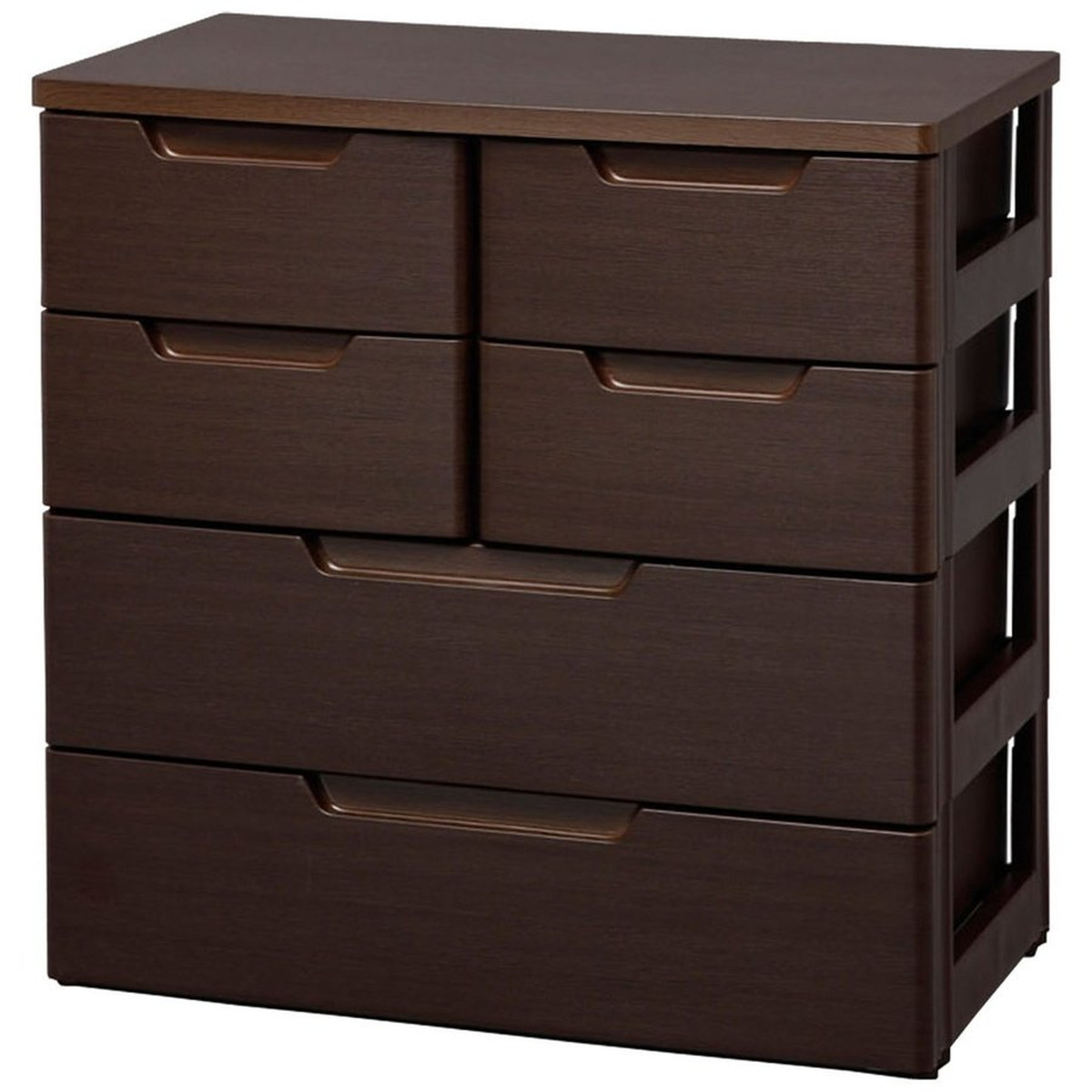 チェスト ラクラク引出し 木天板 4段 (2段+小引き出し2段) 幅72×奥行40.5×高さ77.5cm 木目ブラウン MU-7224 20,680円