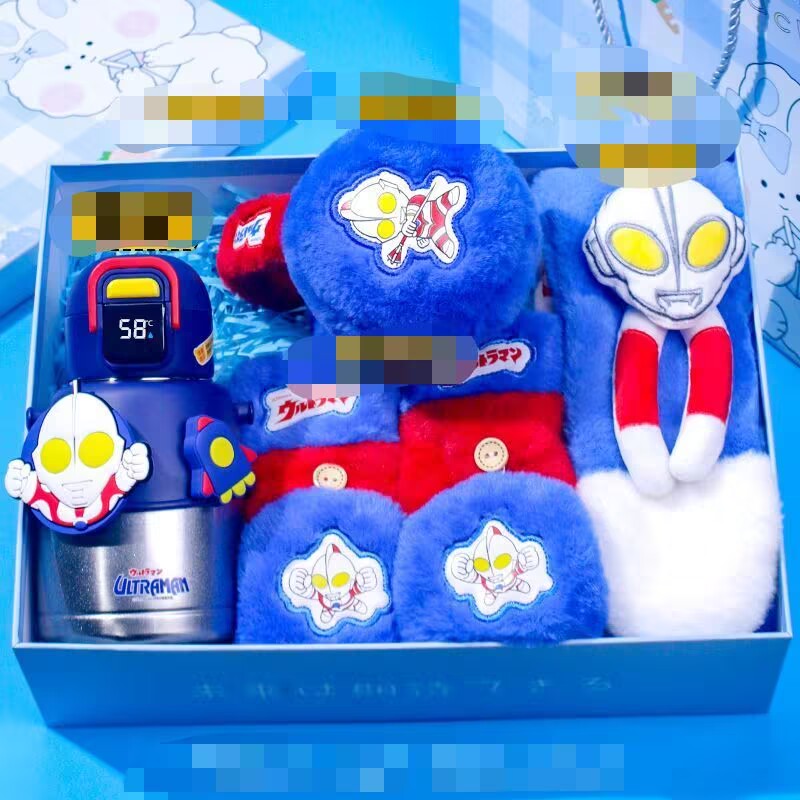 ウルトラマン誕生日プレゼント子供冬の保温マフラー耳カバー手袋保温カップクリスマスギフトセット