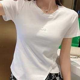 トップス Tシャツ 袖あり ラウンドネック 襟なし アシンメトリー かわいい 可愛い きれいめ シンプル カジュアル 上品 おしゃれ かっこいい 可愛い 女子 こなれ感 ラフ