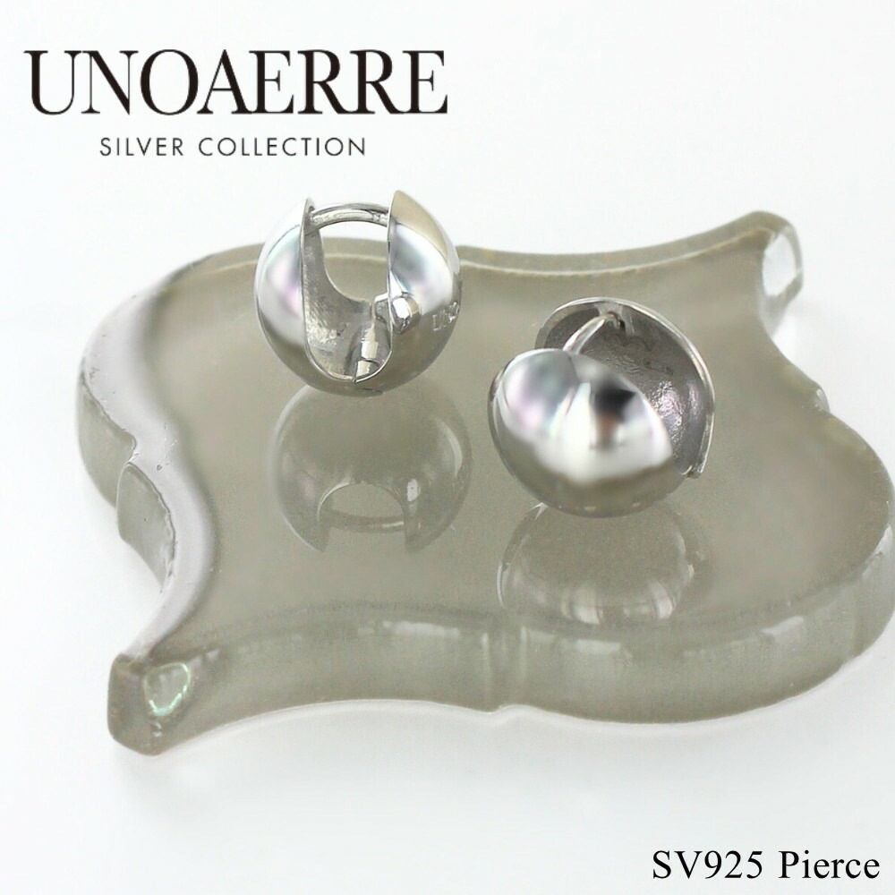 雑誌掲載 正規品 ショッパー付き UNOAERRE ウノアエレ ピアス シルバー925 ボールピアス レディース SILVER COLLECTION ロジウム イタリア ブランド ジュエリー プレゼン