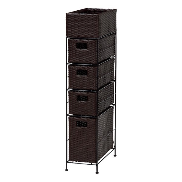 チェスト 幅20.5×奥行40.5×高さ95.5cm ダークブラウン RAN-2408DBR