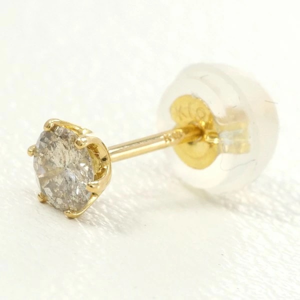 K18 18金 YG イエローゴールド ピアス(片耳) ダイヤ 0.14 ジュエリー 中古