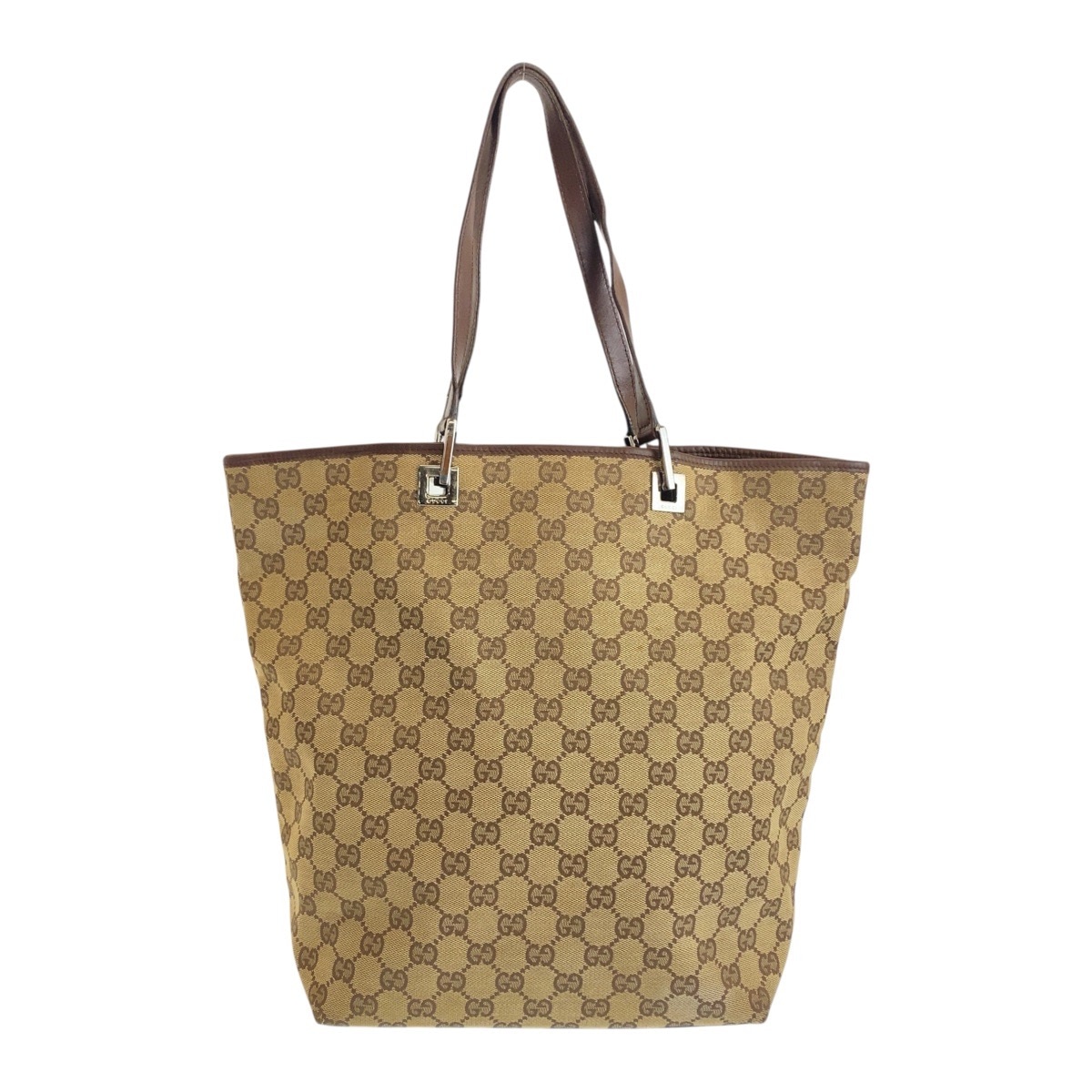 ベージュ ブラウン シルバー金具 GGキャンバス/レザー 312453 トートバッグ ショルダーバッグ レディース 505056