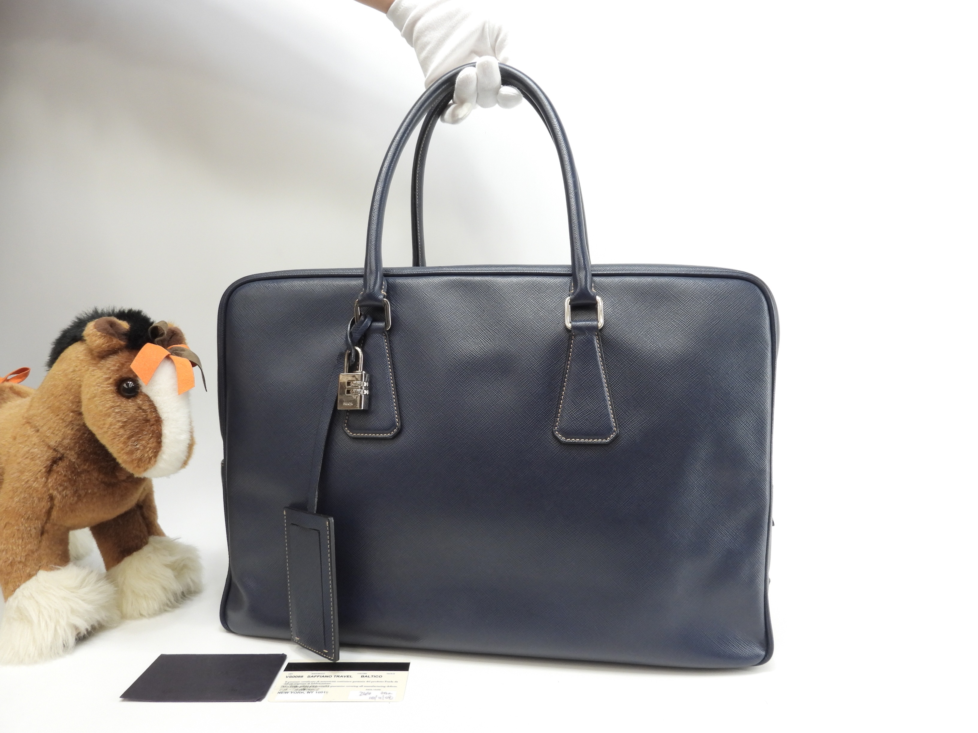 ブリーフケース サフィアーノ 濃青 書類カバン ドキュメントケース@27/113