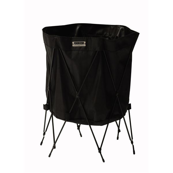 折りたたみ リビング収納 [ブラック] 幅41cm スチール フォールディング バスケット 完成品