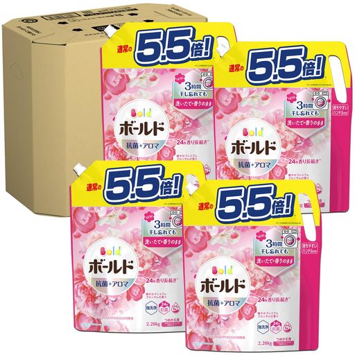 [ケース販売] [大容量] ボールド 洗濯洗剤 液体 プレミアムブロッサム 詰め替え 2,200G×4袋