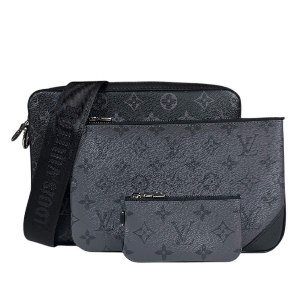 ルイヴィトン トリオメッセンジャー モノグラムエクリプス ショルダーバッグ モノグラムエクリプス M69443 ブラック LOUIS VUITTON 中古 美品