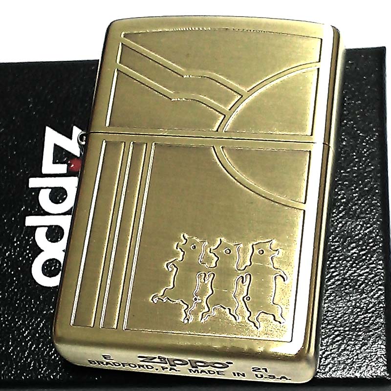 ジッポ ライター レトロモチーフ スリーピッグス ZIPPO ブラス 真鍮古美 ジッポー かっこいい