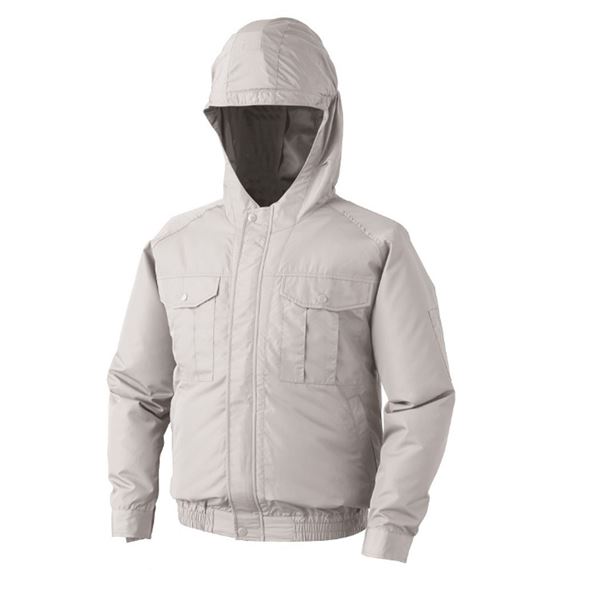 KU90810 空調服 ポリエステル製フード付き 服のみ シルバー 3L