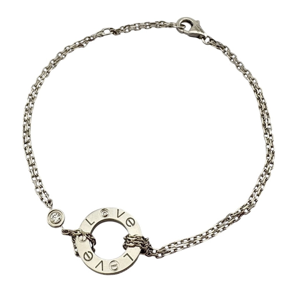 カルティエ ラブサークル ブレスレット 18金 K18ホワイトゴールド ダイヤモンド CARTIER 中古 美品